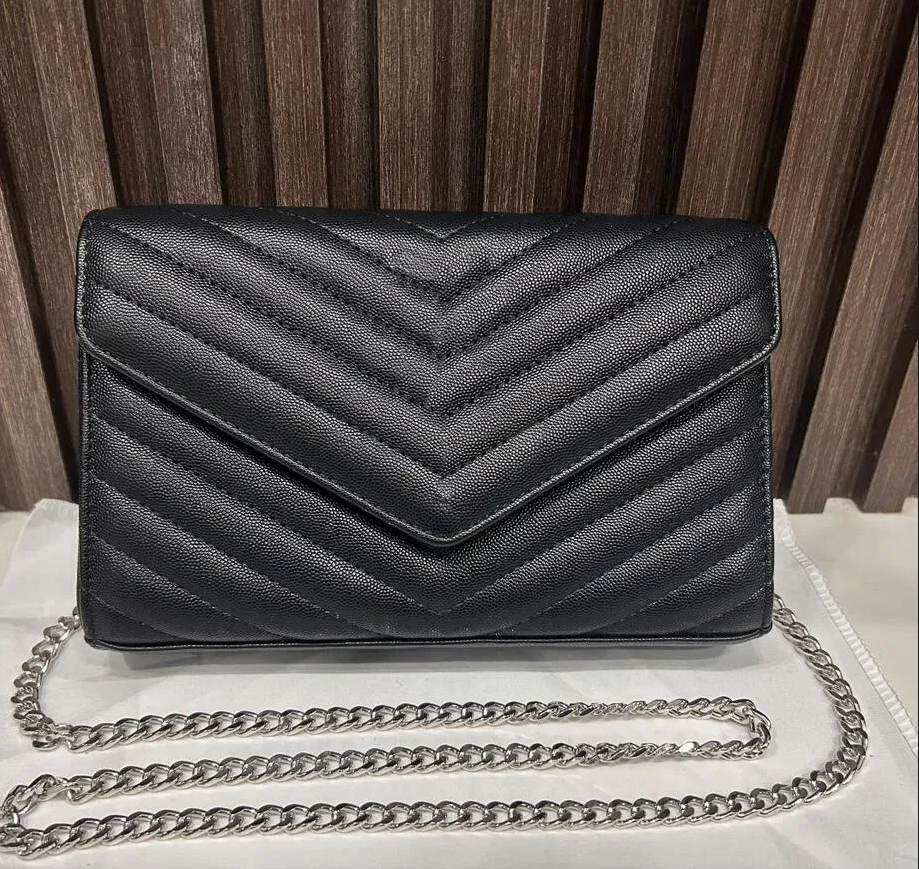 Designer Bag Shoulder Bag Purse Ladies Crossbody Flap Embossed Denim Leather Chain Wallet Classic Black Gold Label Fashion Deluxe Bag High Quality Handbag Envelope