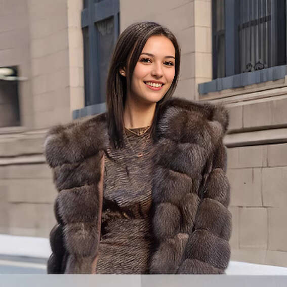 Sable Coat Long Women's Hooded Warm Overcoat 2025 Winter New Fashion Mink Fur Jacket Female Furry Overcoat