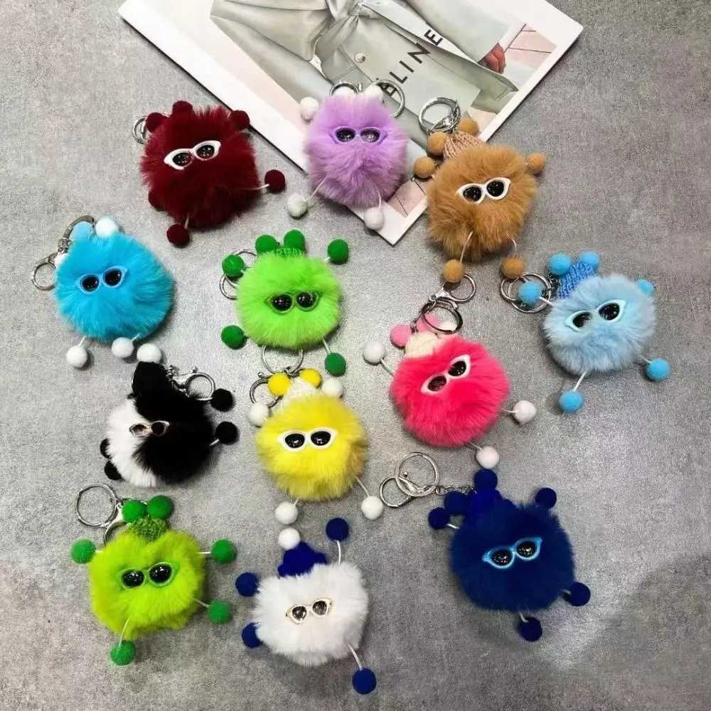 Plush Keychain Elf Rabbit Hair Pendant Imitation Plush Pendant Coal Ball Colorful Cute Creative Bag PendantXJ250928