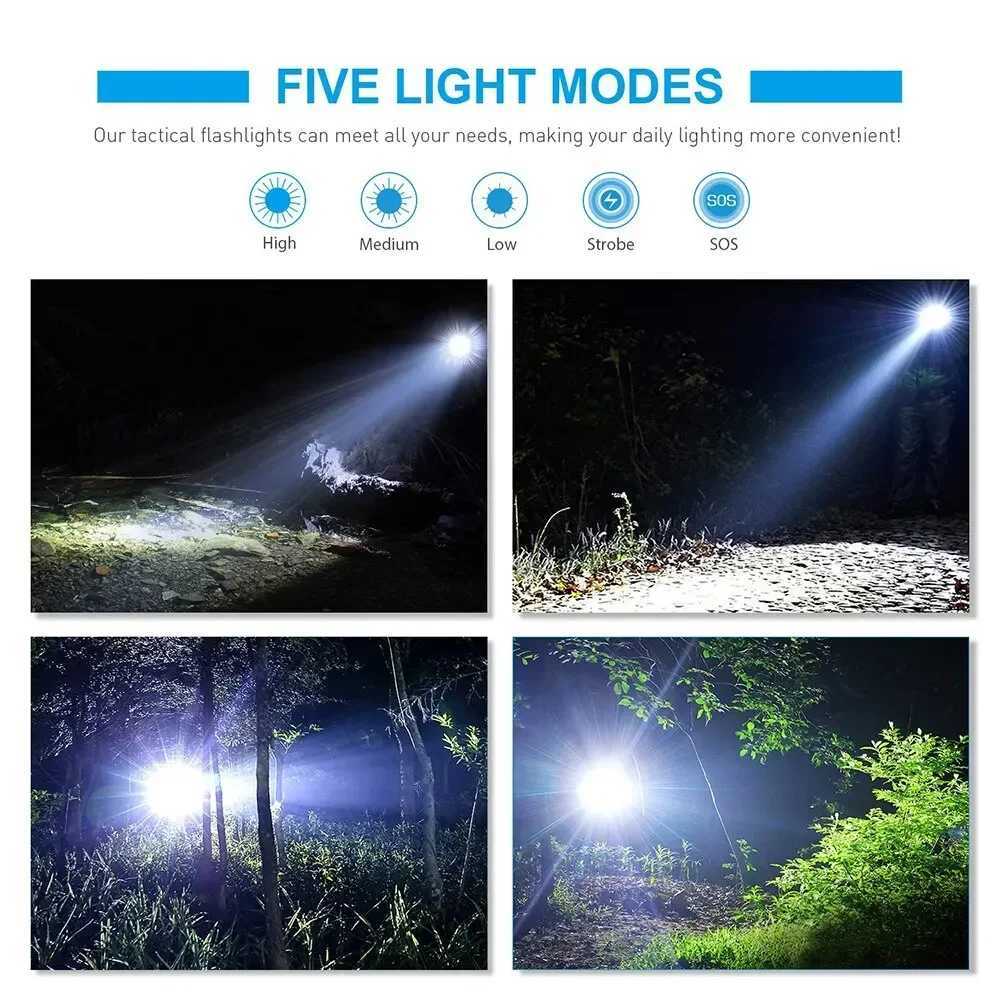 Outdoor handheld Flashlight Small Strong Light Portable Outdoor Rechargeable Super Bright Work Light Multifunctional Flashlight C250928