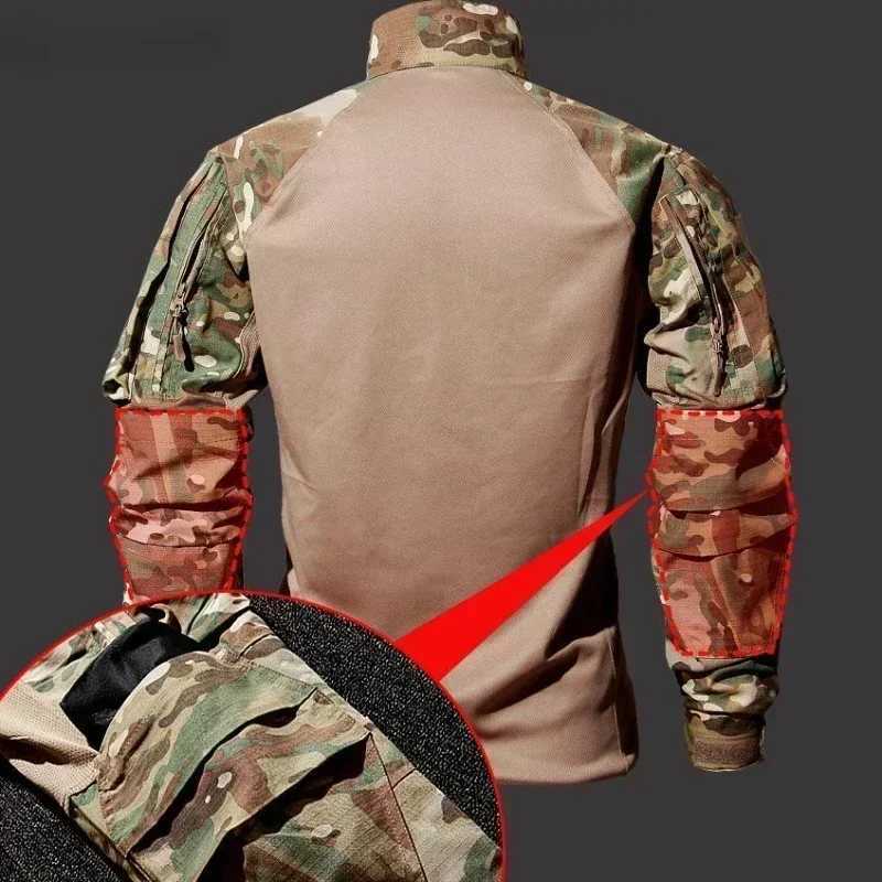 Tactical Shirts Hunting Suit Outdoor Training Durable Breathable Camo Set Waterproof Quick Dry Camping Windproof Combat Shirts W250928