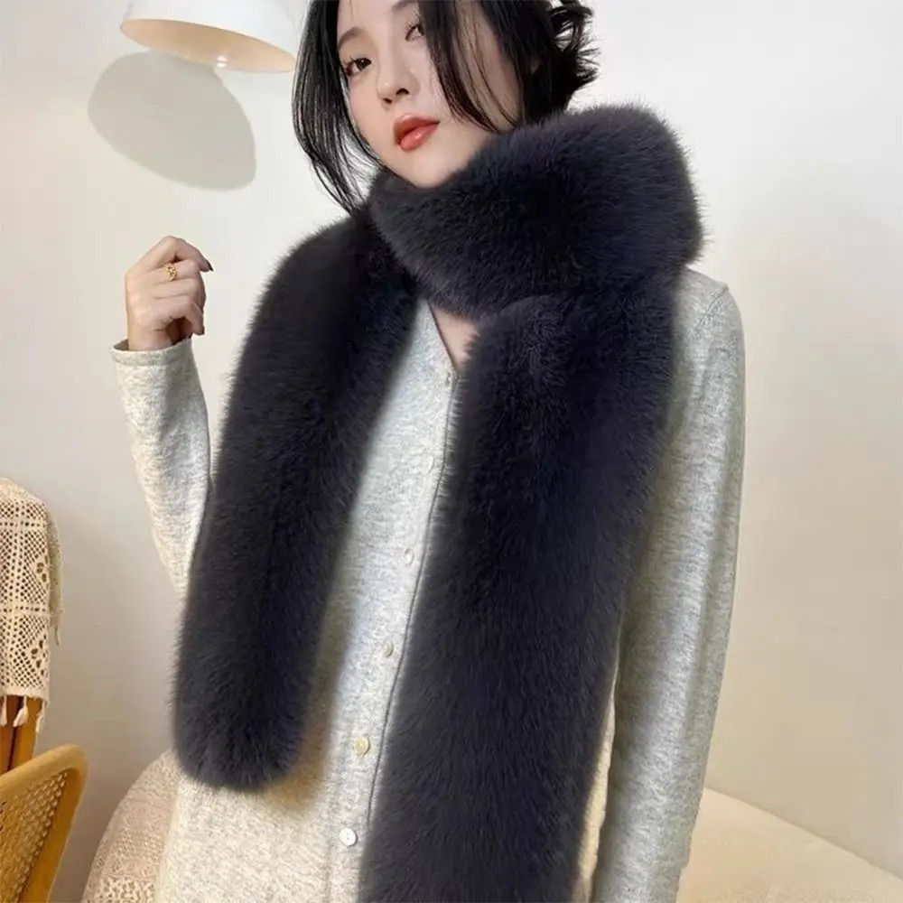 Fashionable 180cm Fur Long Scarf Soft Plush Thick Long Strip Scarf Fur Decor Wraps Shawl Party 250928