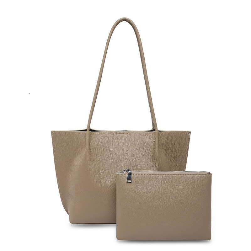 designer bag Luxury bag White Groove Genuine Leather Laptop Korean Fashion Casual Simple Tote New Versatile Women's Shoulder Bag