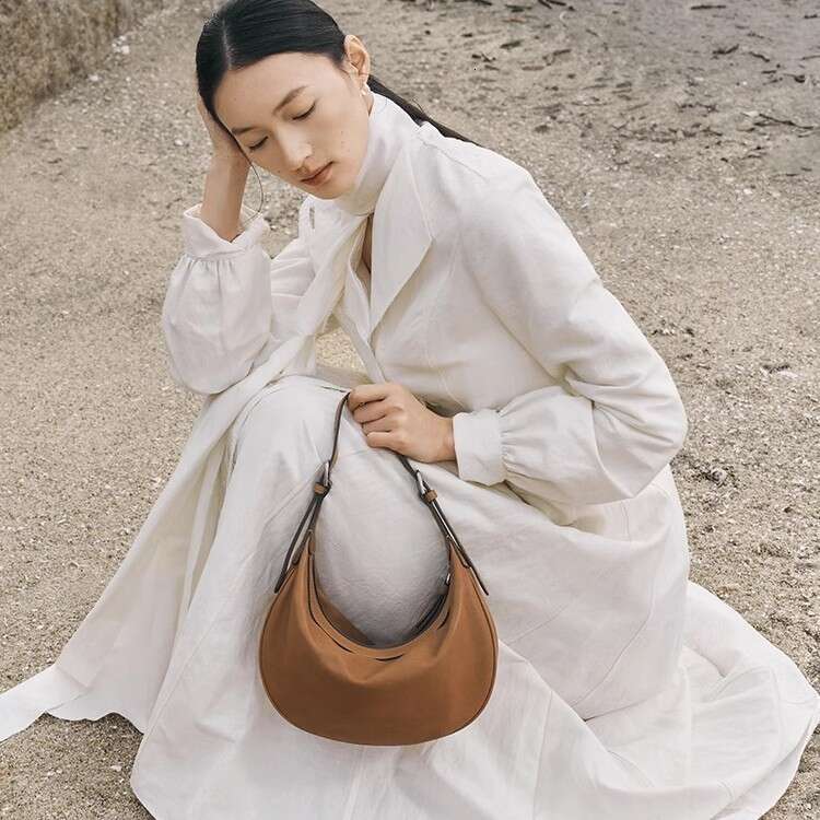 designer bag Luxury bag New Vegetable Tanned Crescent Hobo Niche Genuine Leather Shoulder Underarm for Women Versatile Crossbody Bag