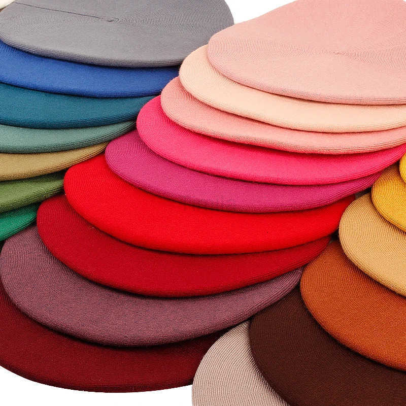 Geebro Womens Cashmere French Beret Hat Causal Plain Knit Wool Soft Berets for Ladies Knitted Artist Beret Cap Hats U250928