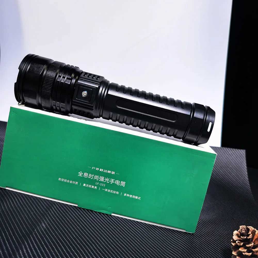 10000LM Most Powerful Led Flashlights Tactical 15000mah Builtin Battery Flash Light Emergency Spotlights 4km Holiday Gifts D250928