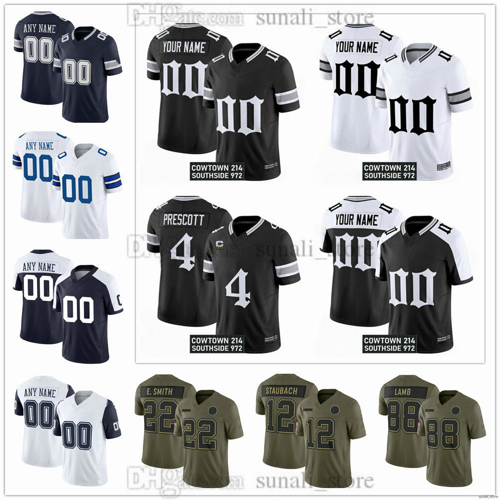 Men S-4XL Football Jersey 4 Dak Prescott 21 Deion Sanders 23 Rico Dowdle 22 Emmitt Smith 88 CeeDee Lamb 7 Trevon Diggs 87 Jake Ferguson 3 George Pickens 12 Roger Staubach