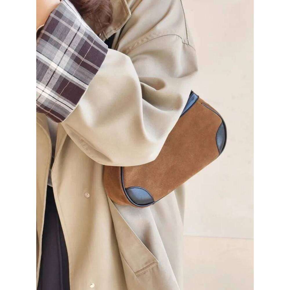 Luxury bag Women Color Panelled Genuine Leather Fashion Totes Handbag Suede Ladies SIngle Shoulder Bag Casual Messenger Underarm Bags