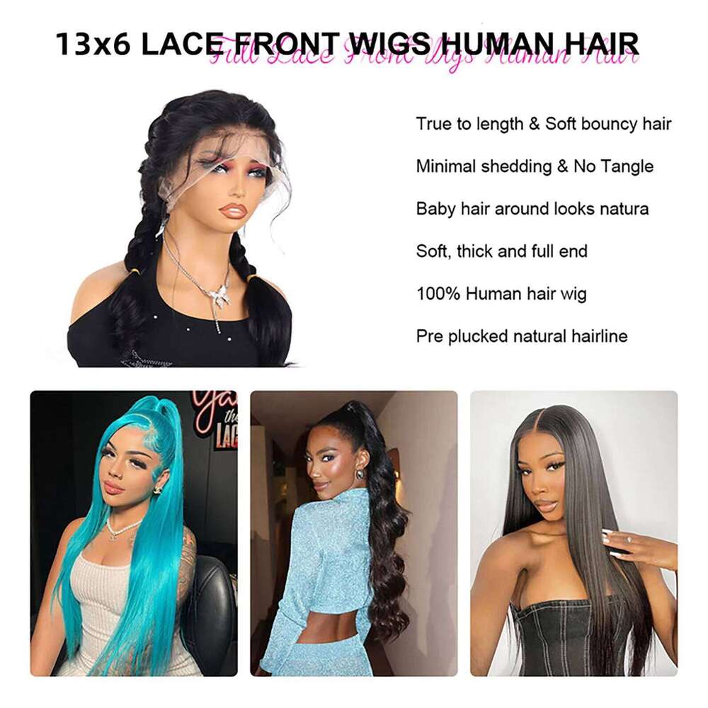 30 40 Inch Straight 13X6 HD Transparant Lace Frontal Wigs 250 Density Brazilian Remy Pre Plucked Human Hair Wig Xiusiyuan2509