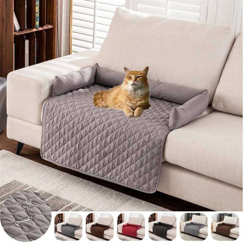 designer brand Waterproof Bed Blanket Mat Dog Sofa Couch Slipcover Pet Pad with Neck Pillow Washable Cat Calming Nest for Travel Home