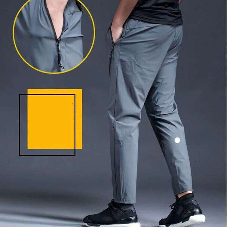 Men Jogger Long luluity lemonion Pants Sport Yoga Outfit Quick Dry Drawstring Gym Zipper Pockets luluity lemonion sets Trousers luluity lemonion leggings