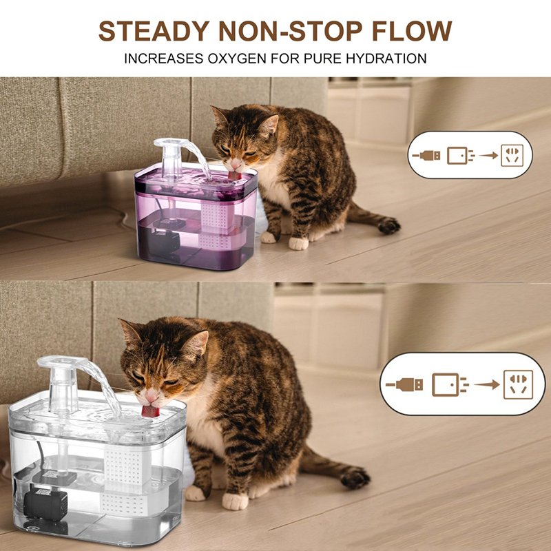 1.5L transparent environmentally friendly cat fountain electric circulation filter pet water dispenser cat product