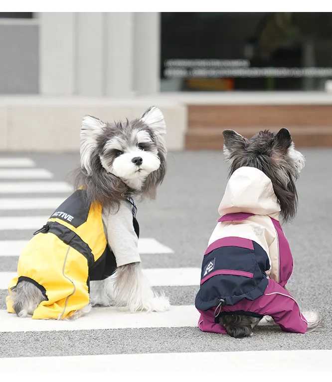 Pet raincoat fourseason waterproof and windproof clothes puppy raincoat when going out X250928