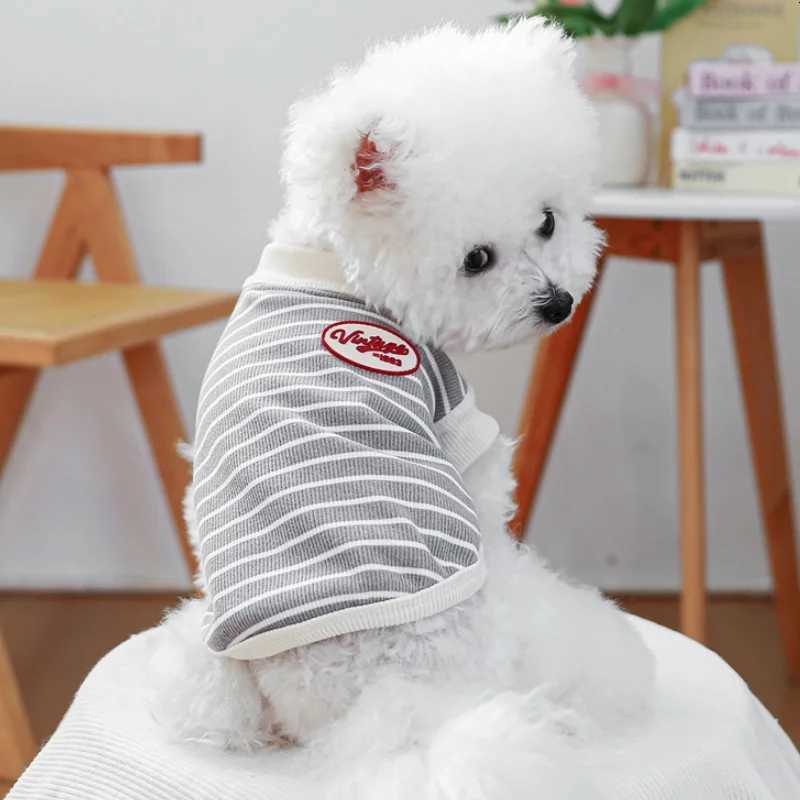 New 2025 Dog Striped Vest for Small Dogs Summer Thin Dog Clothes Breathable Puppy Shirt Cute Soft Cat Pullovers Pet Vest Clothes X250928
