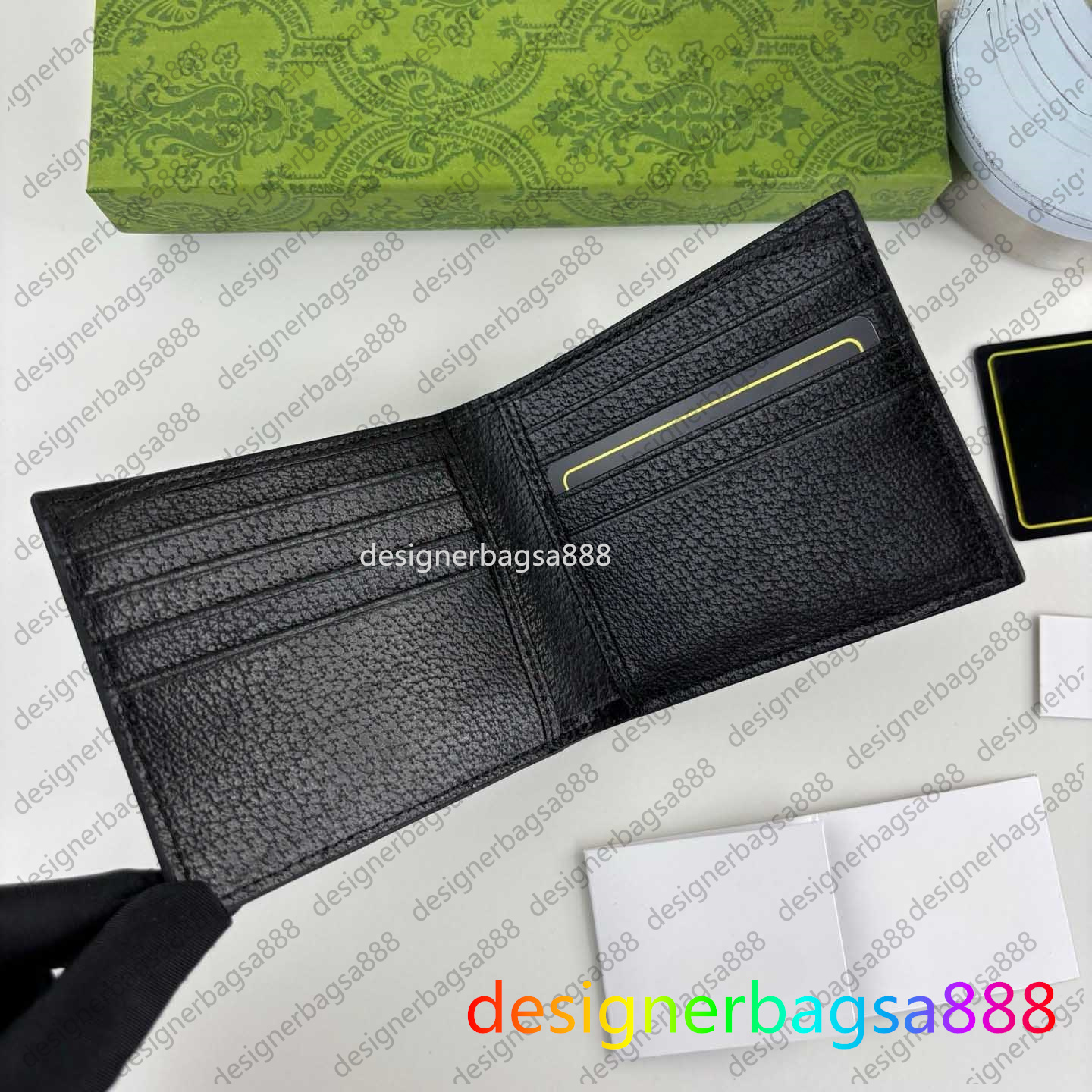 Top luxury Designer Men's Wallet Leather Credit Card Holder High Quality Classic Cash Clip Coin Pocket Purse Long Term Business Double Fold Bestselling Wallets 888