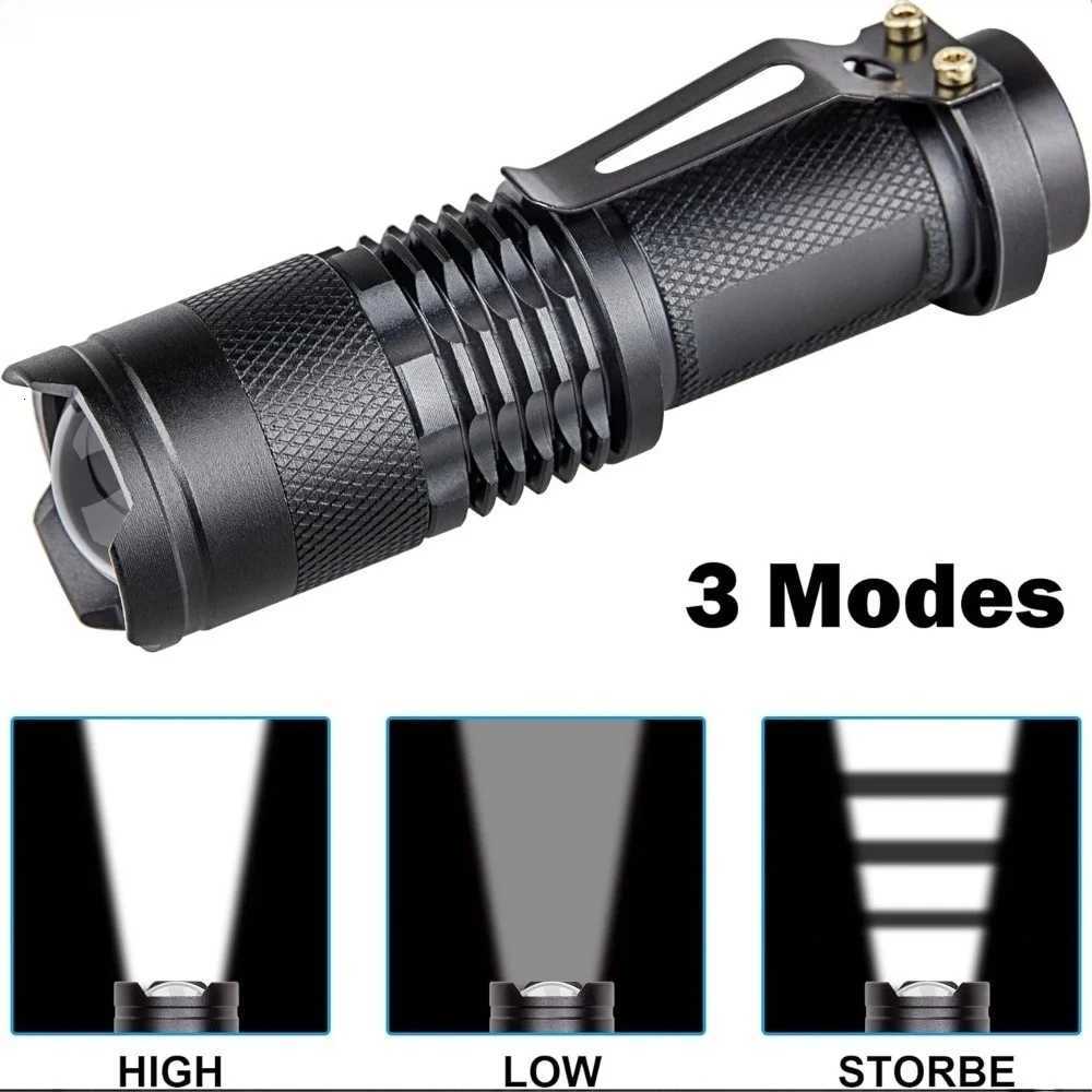 Waterproof Tactical Flashlights Portable LED Camping Lamps 3Mode Handheld Powerful LED Torch Light Lanterns Self Defense D2509281