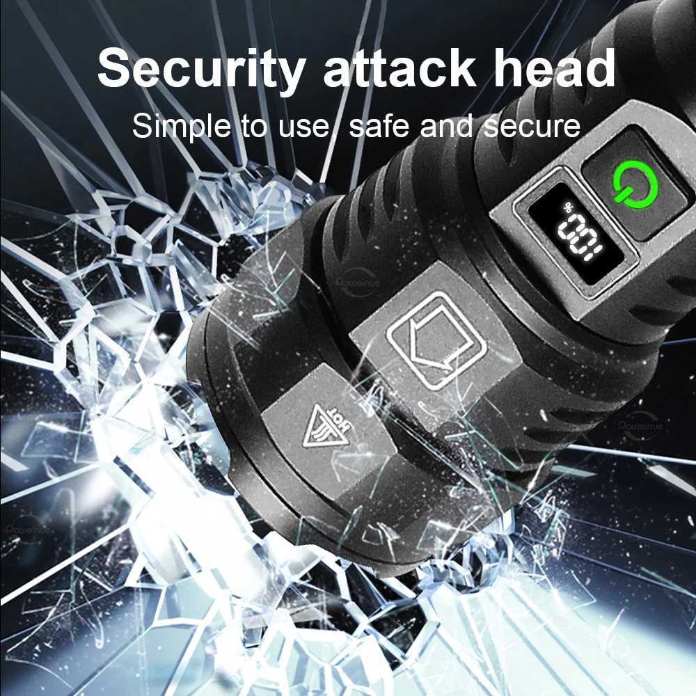 10000000LM Most Powerful Flashlight TypeC Rechargeable Torch 5 Modes Tactical High Power LED Flashlight 3500M Camping Lantern D250928