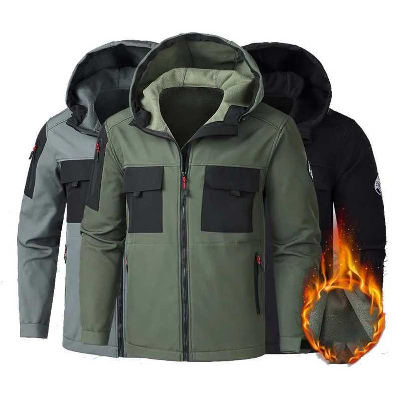 Outdoor Hiking Fleece Set Men Winter Tactical Suits Wearresisting Windproof Waterproof Warm Jacketpant Camping Treking Sets W250928