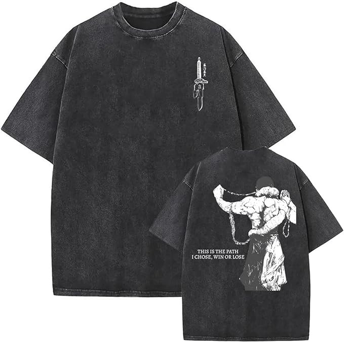 European & American Washed Vintage Short-Sleeve T-Shirt - American Retro Anime Short-Sleeve T - TT8211