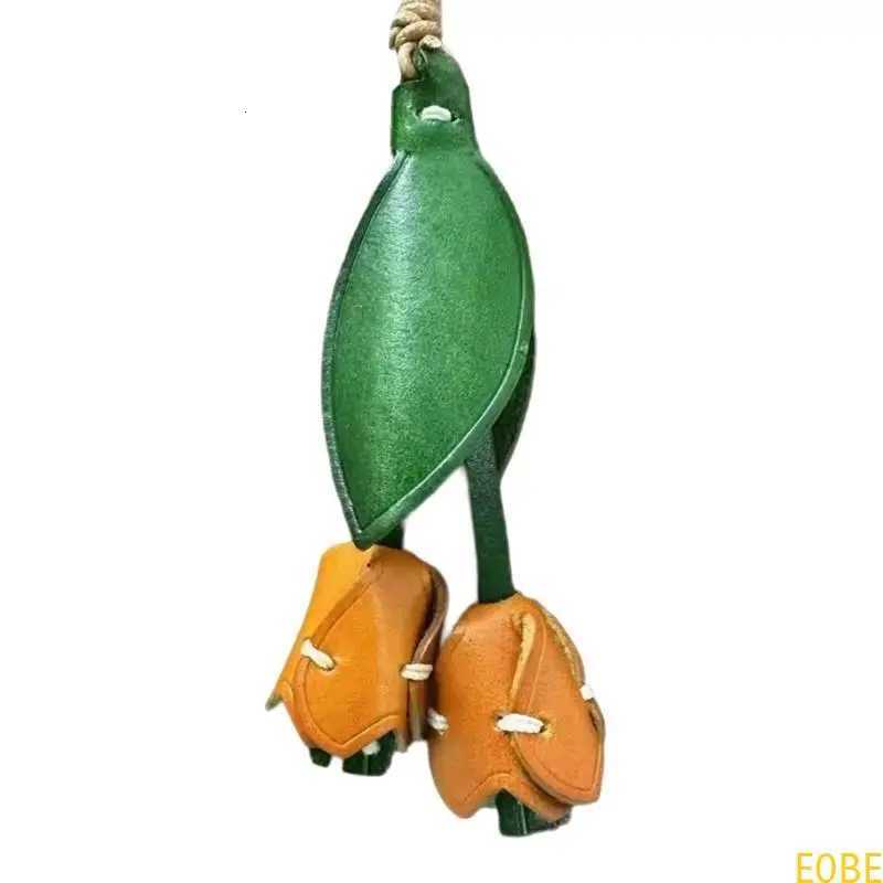 Luxury E0BE Stylish Flower Leather Accessory Handmade Leather Flower Adornment Key Rings Pendant Accessory For Versatile Use Y250928as