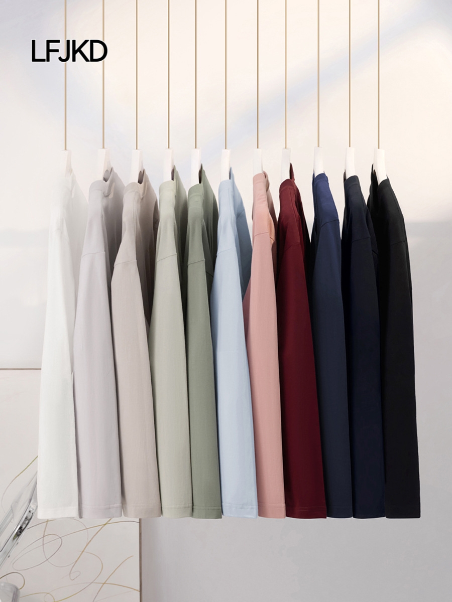 K2271 Women's Fall/Winter Minimalist Cotton Long-Sleeve T-Shirt | 230g Heavyweight Fabric | Loose Fit | Suitable for Layering or Outerwear