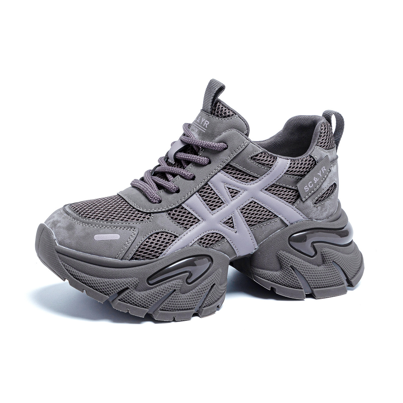 Retro patch dad women's shoes 2025 new thick soled height increasing sports shoes designer fashionable women's shoes