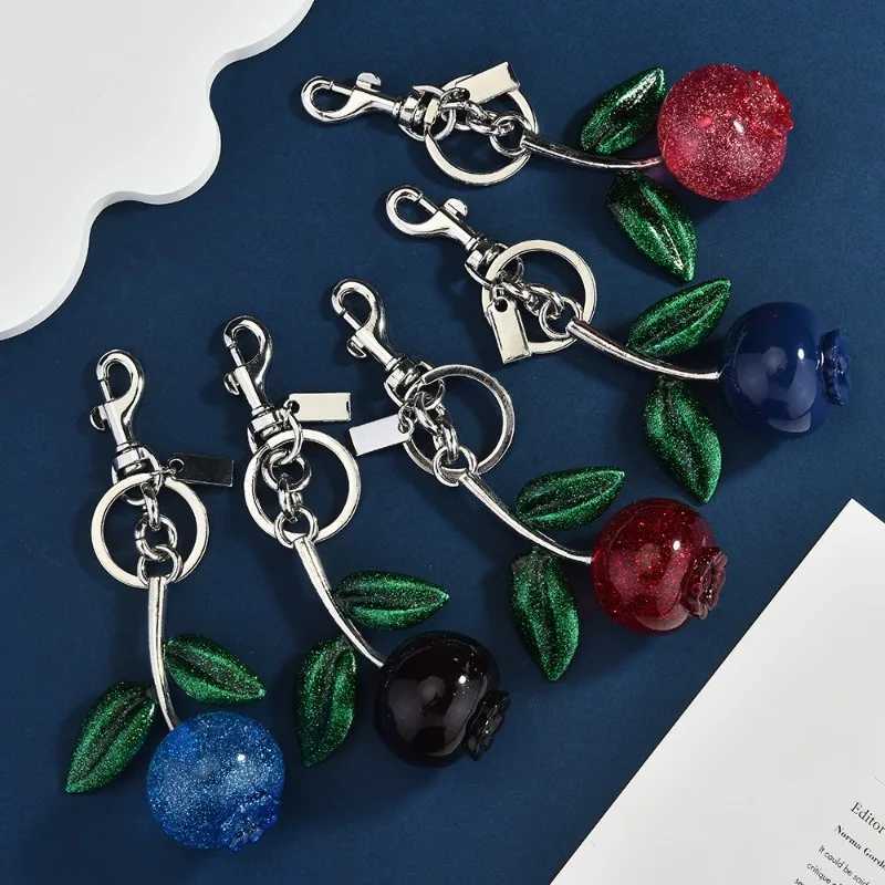 Luxury Bag blueberry pendant crystal blueberry keychain pendant crossborder fruit pendant bag pendant Y250929as