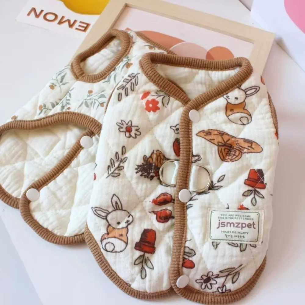 New Cute Rabbit Printed Pet Dog Clothes Winter Warm with Velvet et Teddy Bear Coat Pet Supplies Puppy Clothes Vest Gift X250928