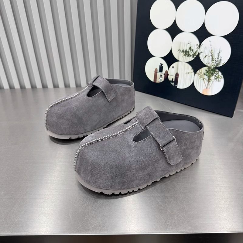 2025 New Arrival Comfortable Breathable Plain Color Thick Sole Casual Slippers Outdoor Commute Convenient High Quality Slippers Grey Camel Beige