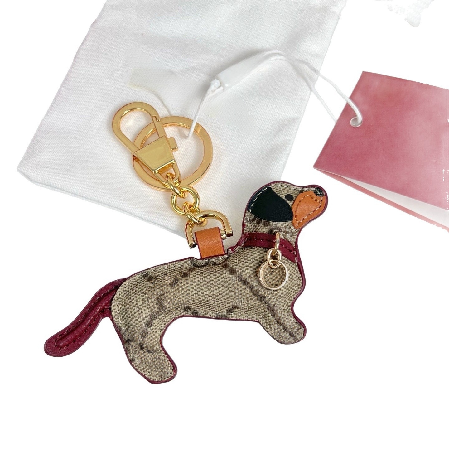 2025Handmade designer keychains dragonne multicolor key chain women men brown leather bag wallet lanyard plated gold accessories dragonne keychain letter 0555