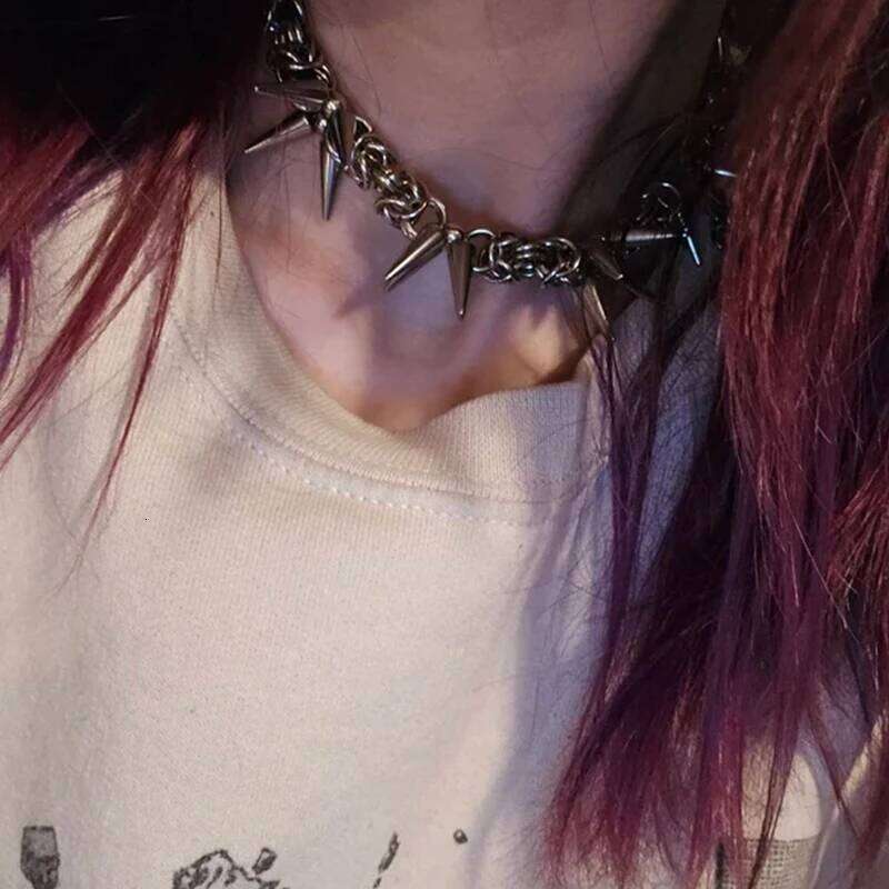 Punk Retro Thorn Thick Necklace Fashionable Men Women Choker Hip-Hop Personality Couple Jewelry Accessories Gift