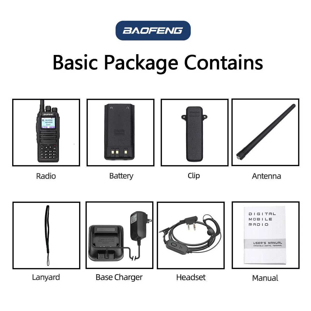 Baofeng DMR Mobile Radio Walkie Talkie Transceiver Analog Digital DM 1701 Tier12 Dual Time Slot Open GD77 Dual Band Ham RadioXJ250928