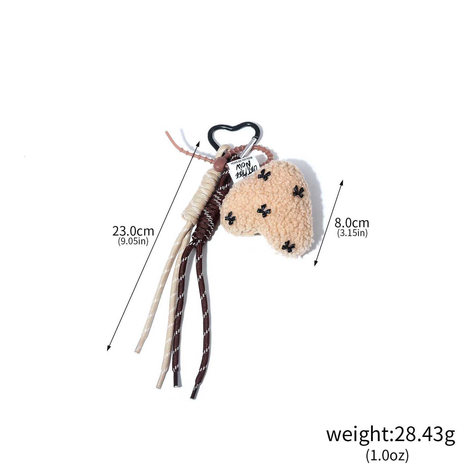 Fashion Cartoon Plush Love Keychain Cute Plush Bow Heart Shaped Pendant Keychain For Women Bag Accessories Trend Jewelry GiftsXJ250928