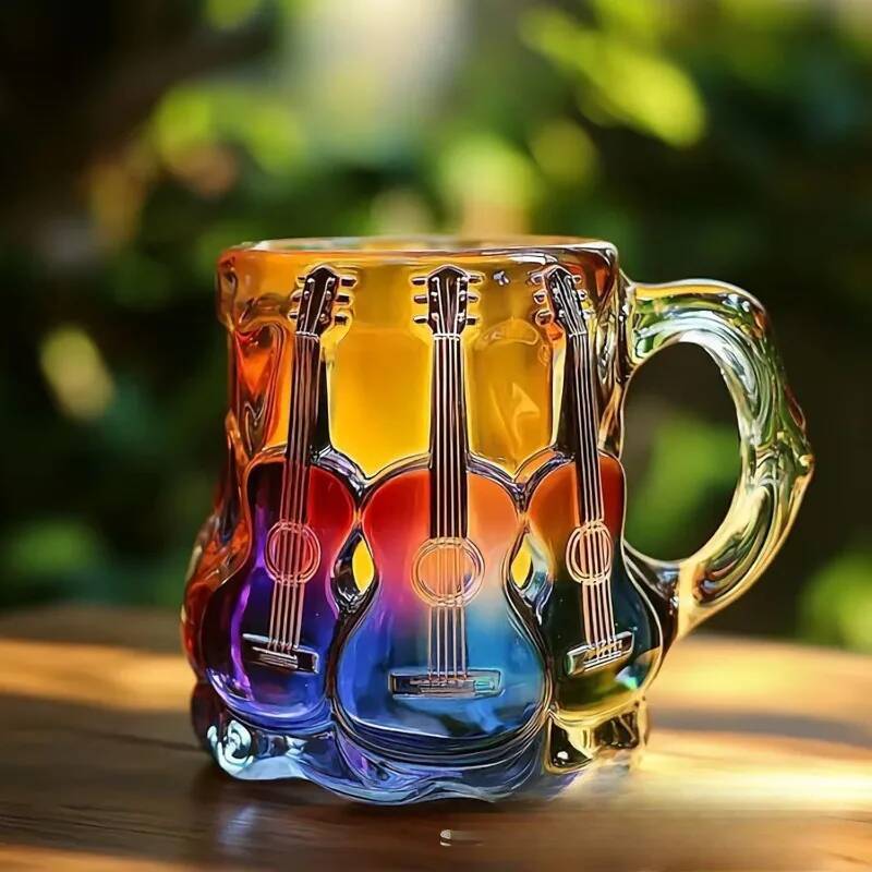Design Guitar Art Mug Aesthetic Household Beer Hand Painting Cute Mugs Creative Birthday Gift Wedding Decoration high-quality