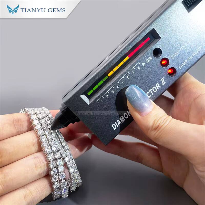 Tianyu Gems 5 mm Fine Jewelry Men 925 Sterling Silver Women 18k Gold Filled Diamond Moissanite S925 Tennis Bracelet