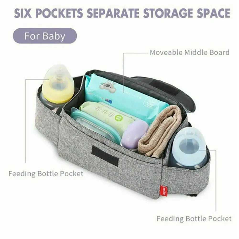 Stroller Accessories Pram Pushchair Nappy Bag Mummy Bottle Cup Holder Baby Organiser Baby Stroller Bag Bottle RackXJ250928