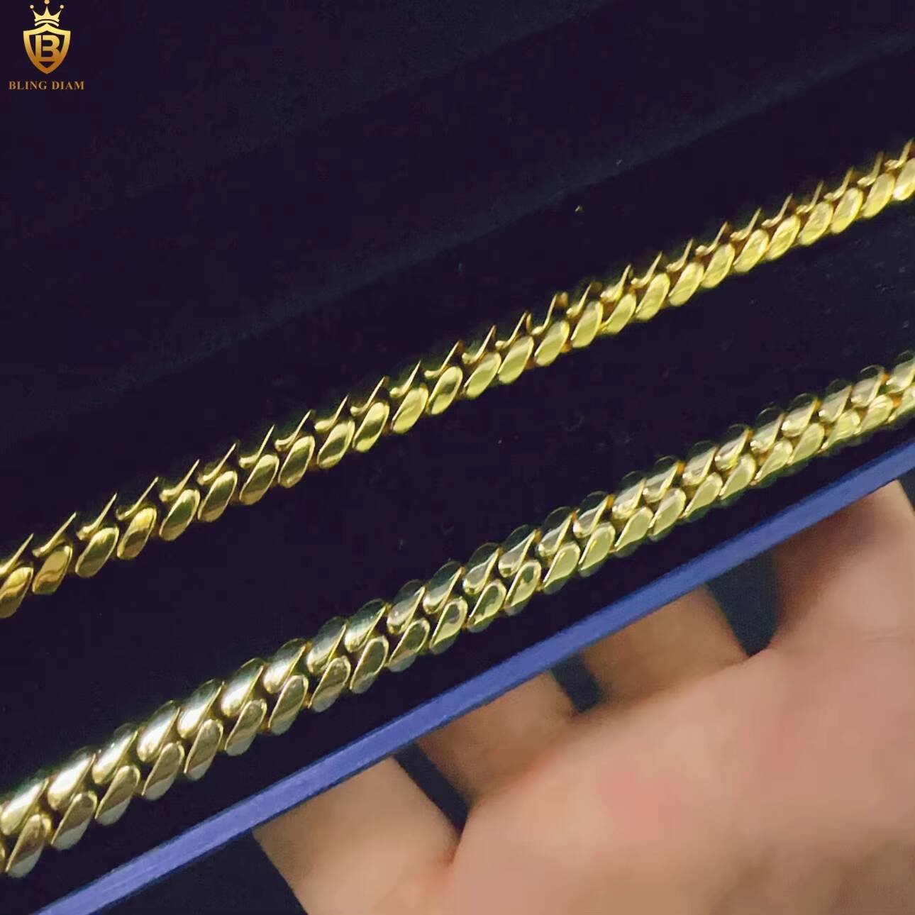 Hip Hop Fashion Jewelry 8mm 925 Sterling Silver Iced Out VVS Moissanite Clasp Jewelry Plain Cuban Bracelet