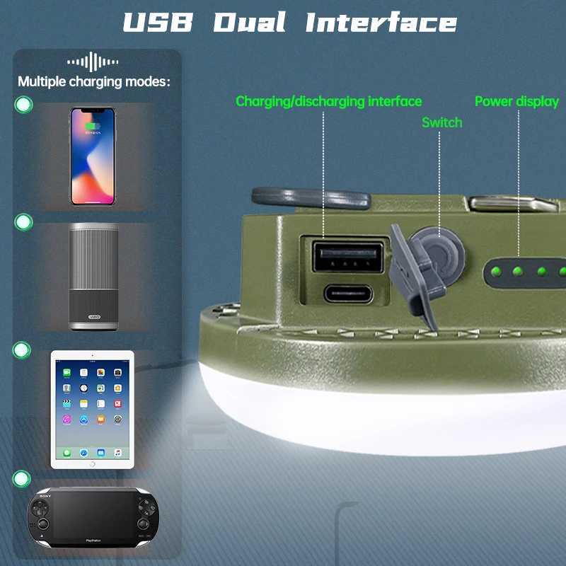 MOSLIGHTING Camping Light Rechargeable Portable Suspension Magnetic Suction Ultra Bright LED Tent Light Fishing Lights Outdoors C250928