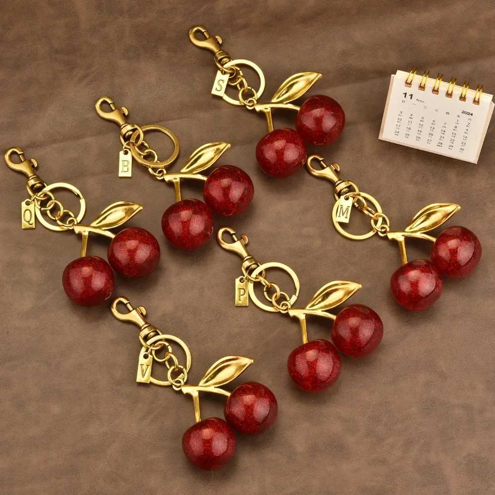 Luxury Trendy exquisite and shiny key chains little cherry fashion key chains bag pendants Y250928as