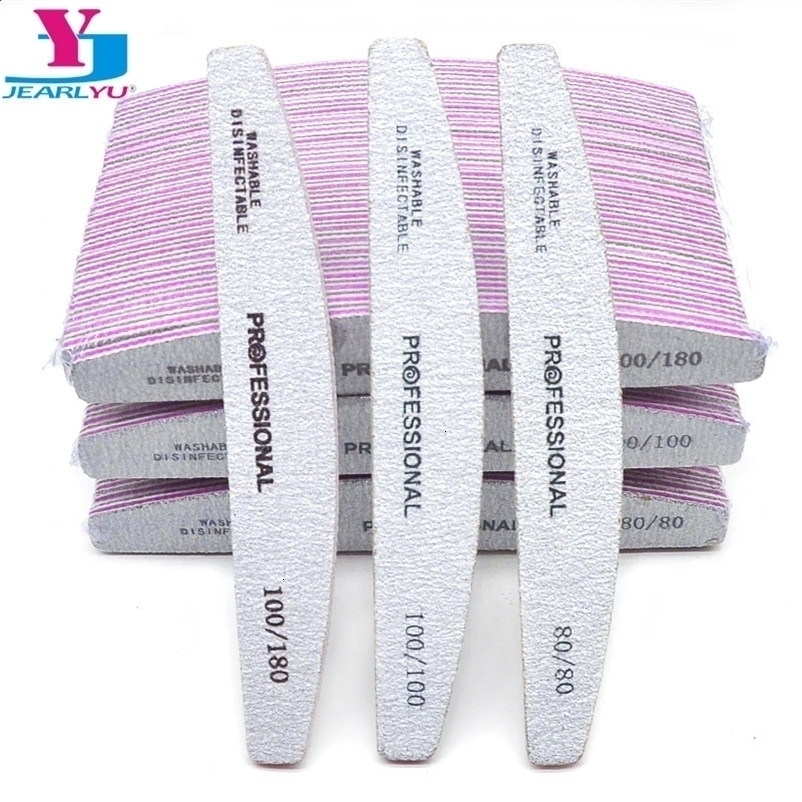 50/25 pieces/pack Professional washable nail files 100 to 180 half month strong sandpaper Durable files Nail tools Handmade items 241226