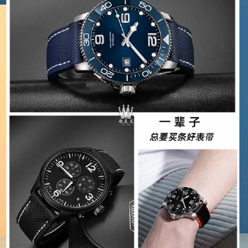 For Mark nylon yellow rubber Bottom WATCH strAP 20mm 22mm 23 24mm StrAP Men Waterproof Wrist Band WATCHband W250928