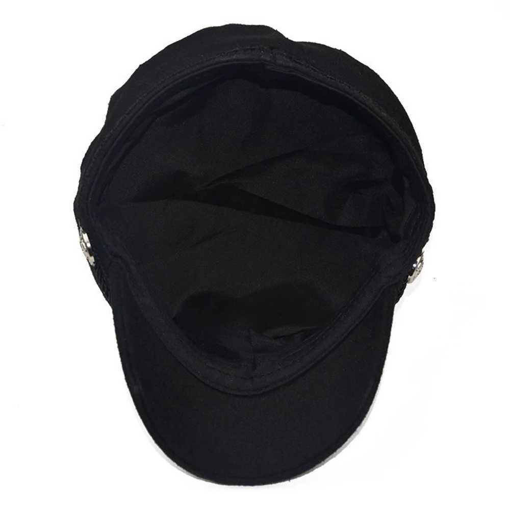 Fashion Women Men Spring Autumn Sailor Black Ladies Beret Top Captain Cap Travel Octagonal Hat V250928