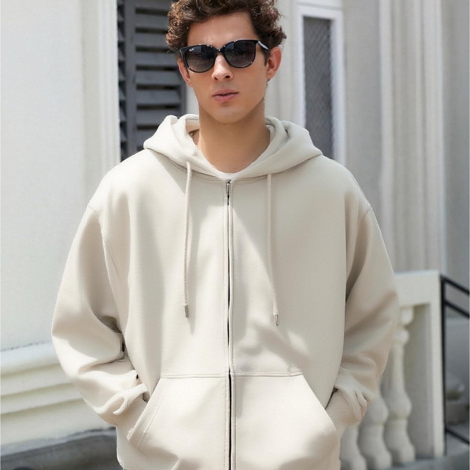 Spring & Autumn Letter Printed Zip Hoodie - American Retro Casual Jacket, Unisex, Customizable Pattern-03004