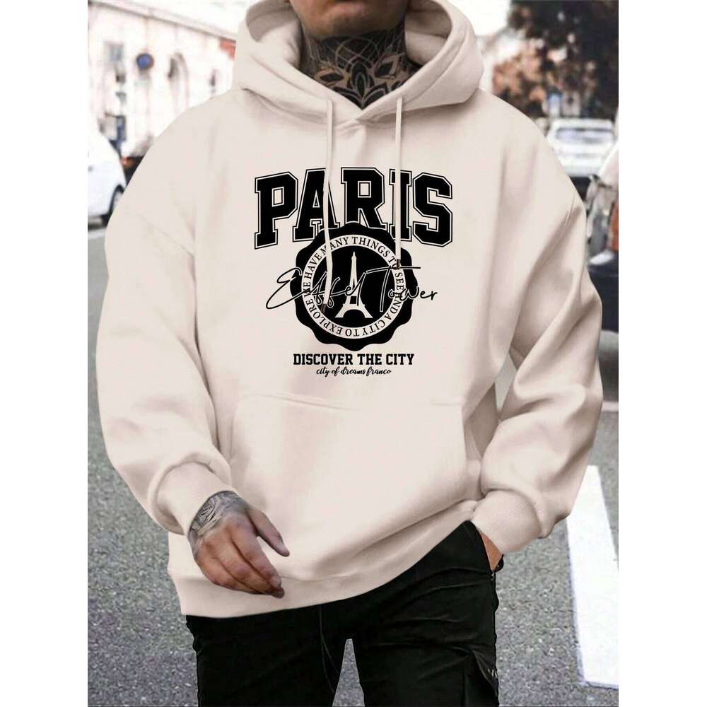 Whiskey Castle Print Men'S Hoodies Fashion Fur-Liner Hoodie Warm Fleece S-Xxl Hoody Man Autumn High Quality Clothes