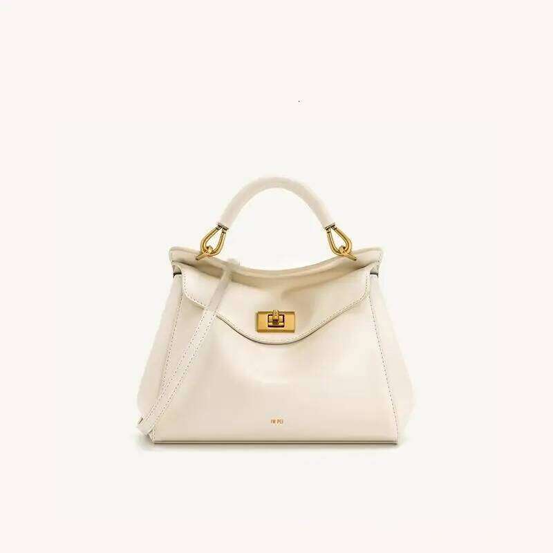 Lock Closure Crossbody - Genuine Leather Shoulder Purse For Women, Versatile Top Handle Bag Suotong2509