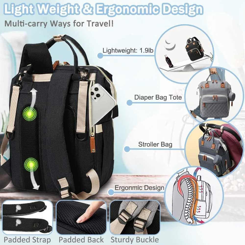 Multifunctional Diaper Bag Backpack Baby Girl Boy Diaper Bag with Pacifier Case Large Capaci Nursing Diaper Bag for TravelXJ250928