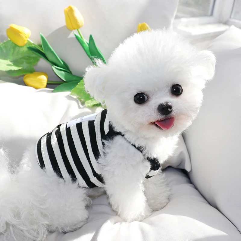 Vest for Dogs Pet Black White T Shirt with DRing Summer Puppy Clothes Chihuahua Bichon Poodle Suspenders Costume Cat Clothing X250928