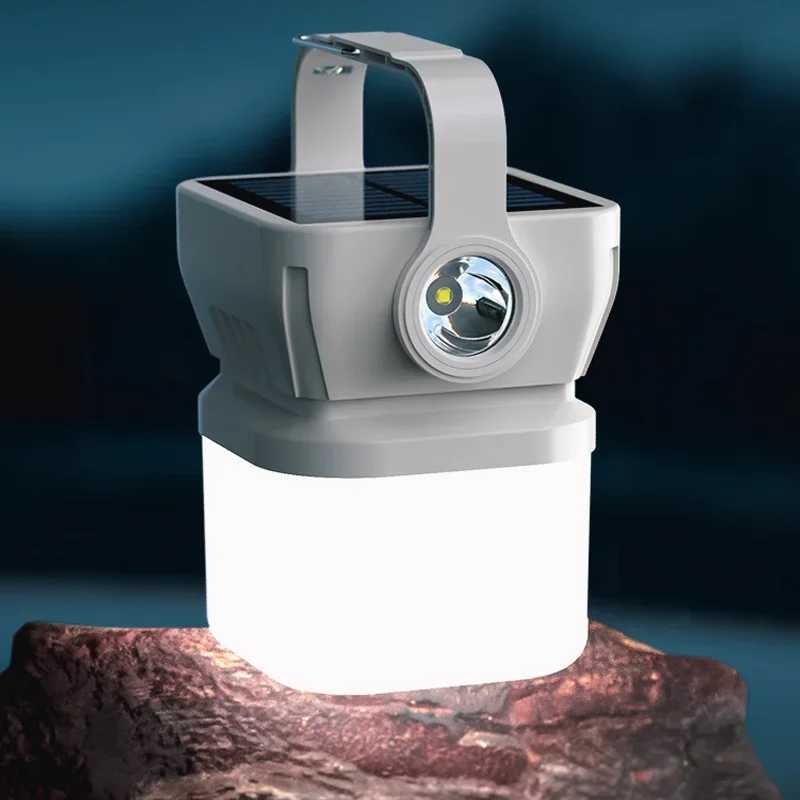 Portable Led Camping Flashlight Rechargeable Led Camping Solar Rechargeable Lantern Waterproof Outdoor Supplies Lightweight Tent C250928