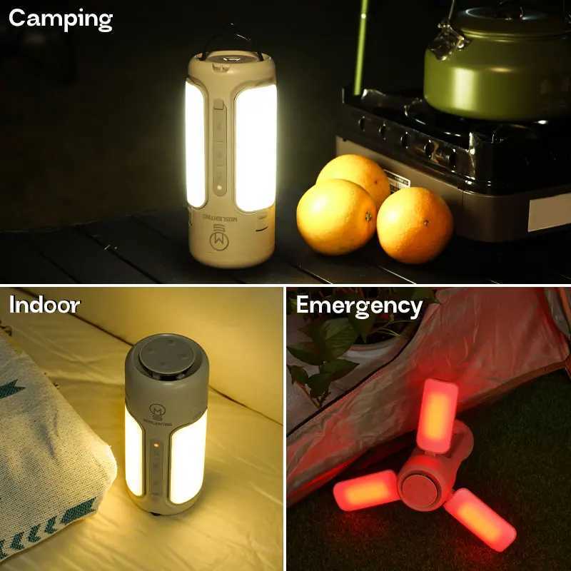 MOSLIGHTING Folding Outdoor Camping Lantern Portable Bluetooth Speaker Rechargeable Emergency Light Flashlight Hanging Tent Lamp C250928