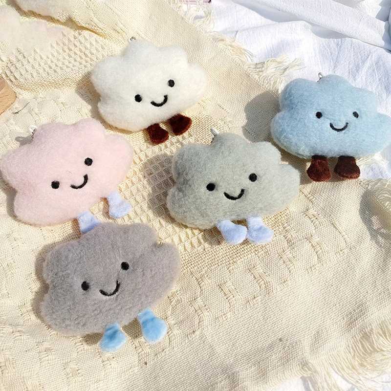 Cartoon Anime Cloud Keychain Kawaii Cloud Marshmallows Keychains Shoulder Bag Backpack Pendant Plush Toys Mini Girl Kid GiftsXJ250928